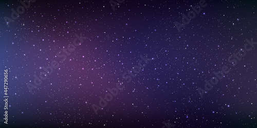Colorful milky way galaxy background with nebula cosmos. Stardust in deep universe and bright shining stars in universe. Vector illustration.