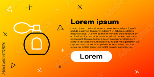 Line Perfume icon isolated on yellow background. Colorful outline concept. Vector