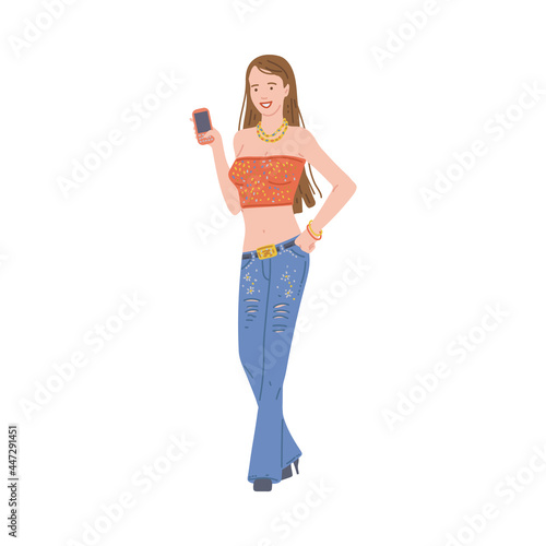 A beautiful young girl representative generation y a vector illustration. photo