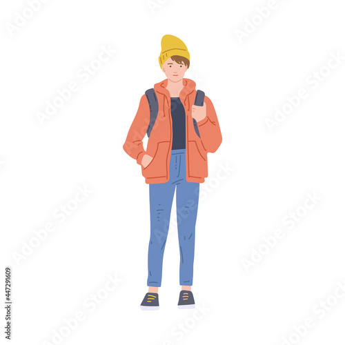Young male character representative of generation z a vector illustration