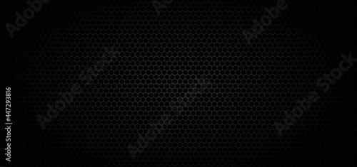 Abstract hexagonal black background