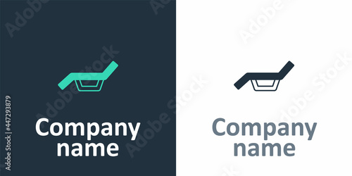 Logotype Sunbed icon isolated on white background. Sun lounger. Logo design template element. Vector