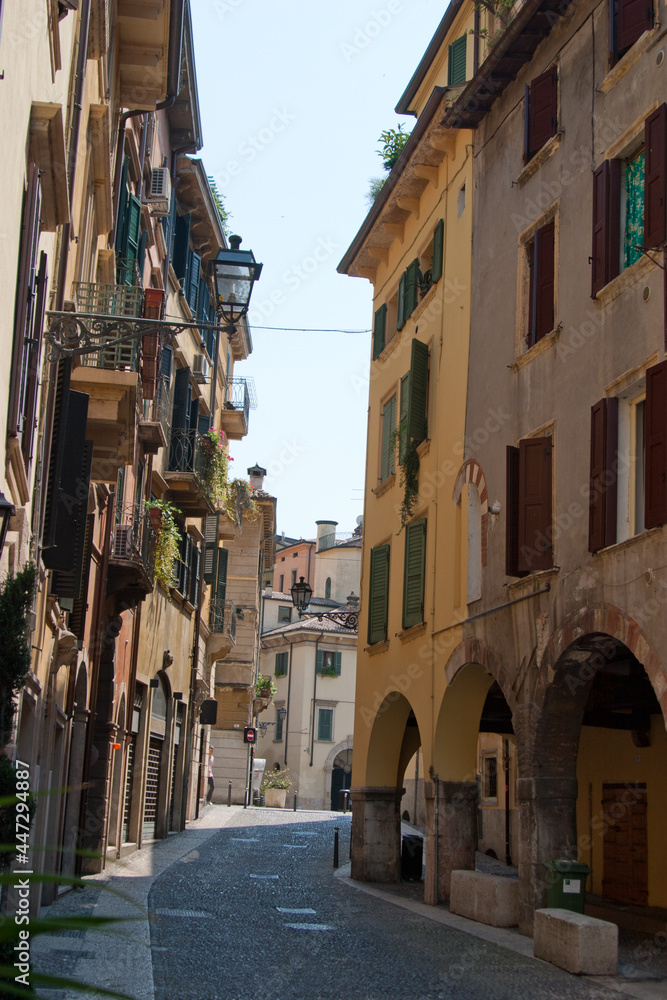 A typical narrow Italian Street in attractive small town