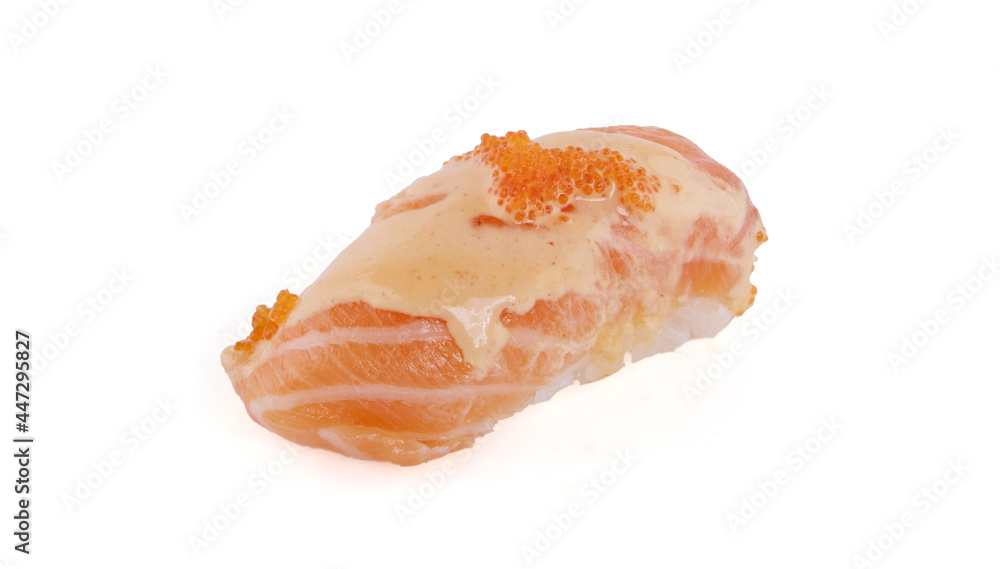 Sushi with Salmon isolated on white background Sushi with Salmon isolated on white background
