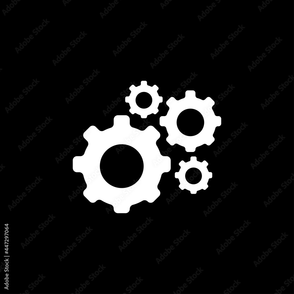 gear icon illustration, flat black and white gear icon for icon settings gear icon illustration, flat black and white gear icon for icon settings