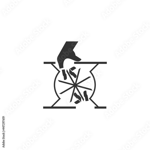 Cutting off fingers or hand icon isolated on white background. Caution symbol modern, simple, vector, icon for website design, mobile app, ui. Vector Illustration