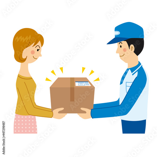 荷物を受け渡しする運送業者