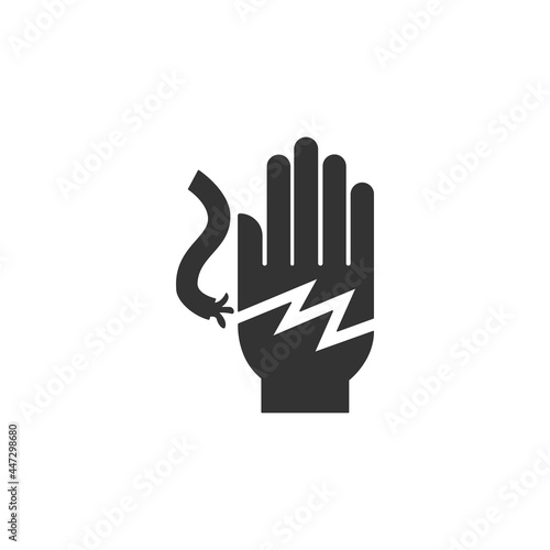 Voltage hand shock icon isolated on white background. Caution symbol modern, simple, vector, icon for website design, mobile app, ui. Vector Illustration