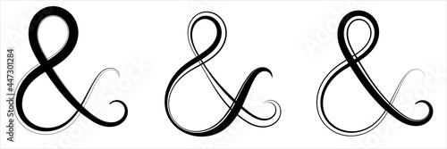 Ampersand Icon Calligraphic, Alphabet Ampersand Symbol