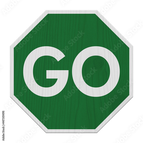 Green and white go sign