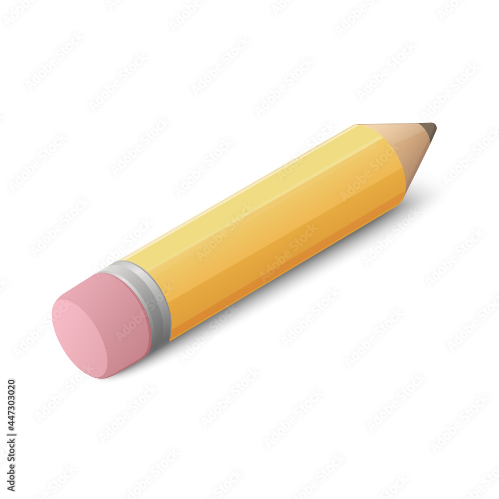 Pencil concept. 3d image. Colored illustration. Isolated on white background. Pencil concept. 3d image. Colored illustration. Isolated on white background.