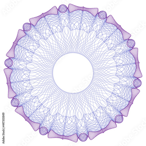 Watermark ,Guilloche rosetta  , design for  background for certificate, 