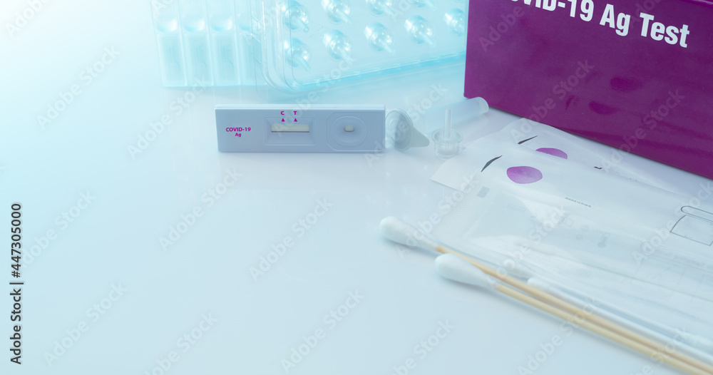 Covid 19 antigen self test for nasal swab. Antigen test kit for home use to detection