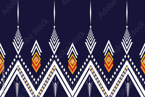 Geometric ethnic oriental pattern traditional Design for background,carpet,wallpaper,clothing,wrapping,fabric,Vector illustration.embroidery style.