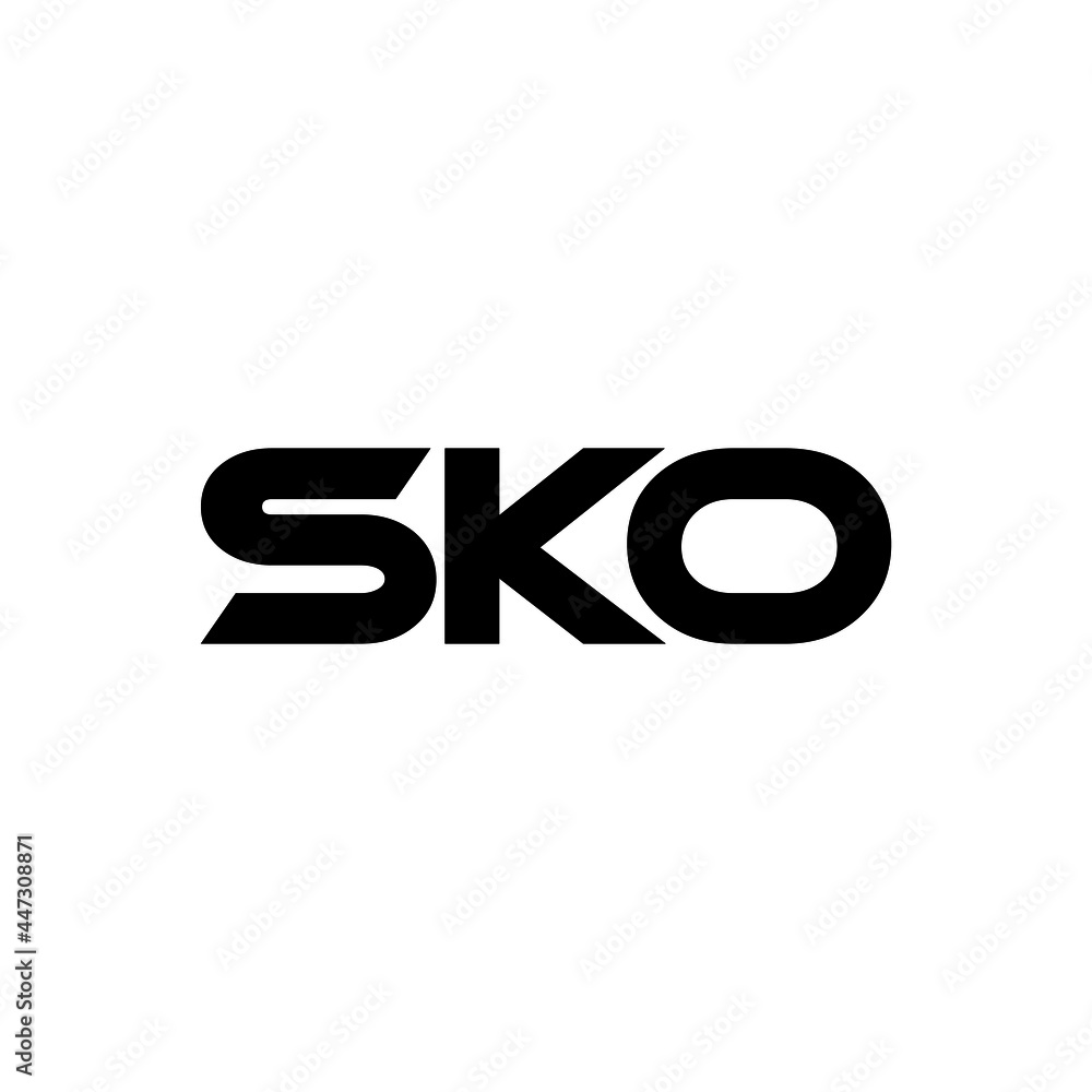 SKO letter logo design with white background in illustrator, vector logo modern alphabet font overlap style. calligraphy designs for logo, Poster, Invitation, etc. - obrazy, fototapety, plakaty 