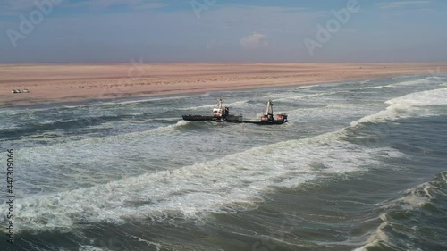 The shipwreck in the Atlantic ocean