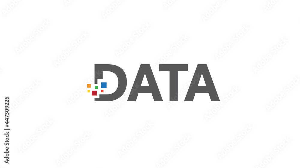 Creative Data letter pixel Logo Vector Creative Data letter pixel Logo Vector
