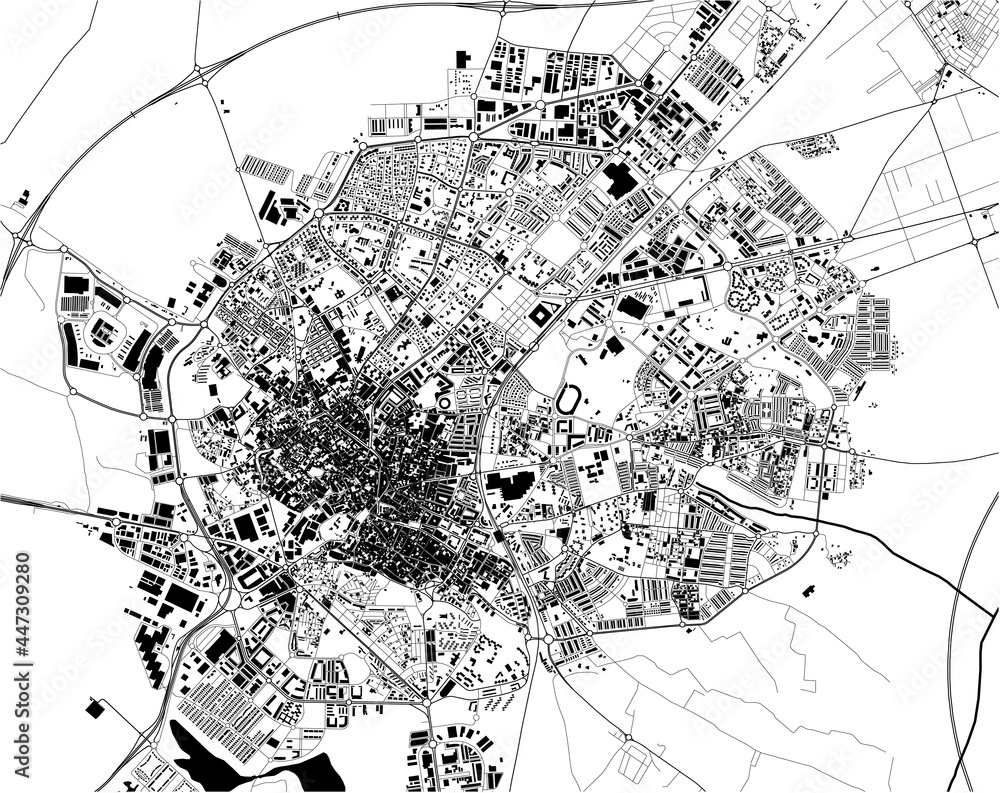 map of the city of Jerez de la Frontera, Spain - obrazy, fototapety, plakaty 