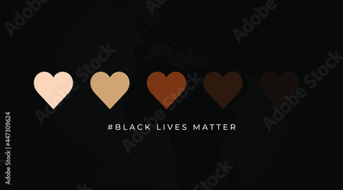 Black Lives matter modern creative minimalist banner, sign, design concept, social media post with white text on a black abstract background