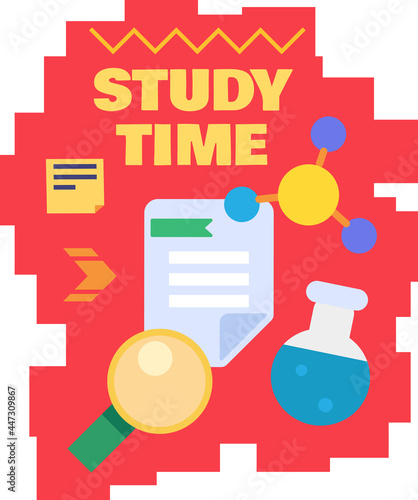 Study time at school subject educate lesson vector