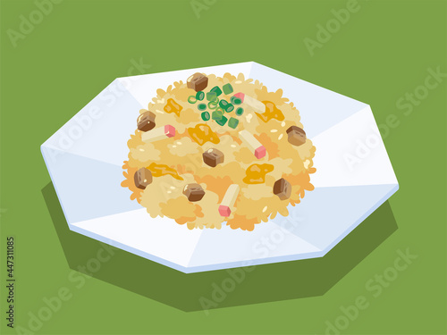 五目炒飯のベクターイラスト素材