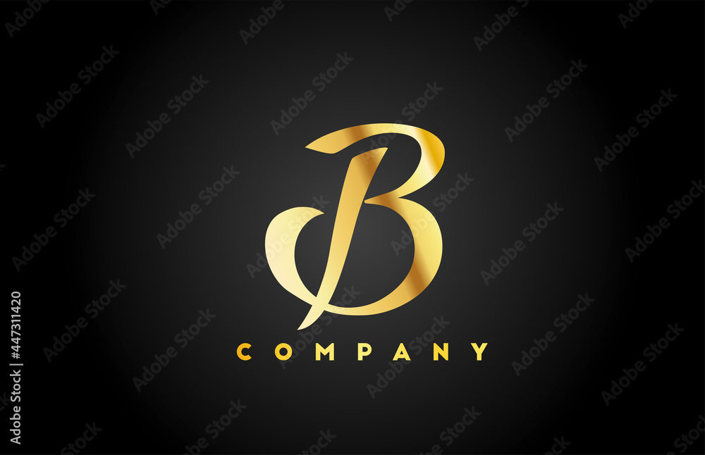 gold golden metal B alphabet letter logo icon for branding. Creative company design for corporate and lettering gold golden metal B alphabet letter logo icon for branding. Creative company design for corporate and lettering