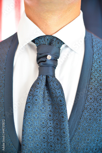 Detail of a groom's tie.