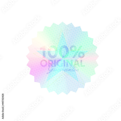 Holographic textured sticker 100 percent original guarantee