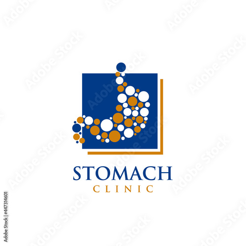Stomach Dots Logo Design. Medical Clinic Symbol. Vector Illustration.