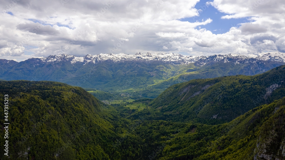 Voye valley in slovenia near lake bohinj with beautiful green forests. Voye valley in slovenia near lake bohinj with beautiful green forests.