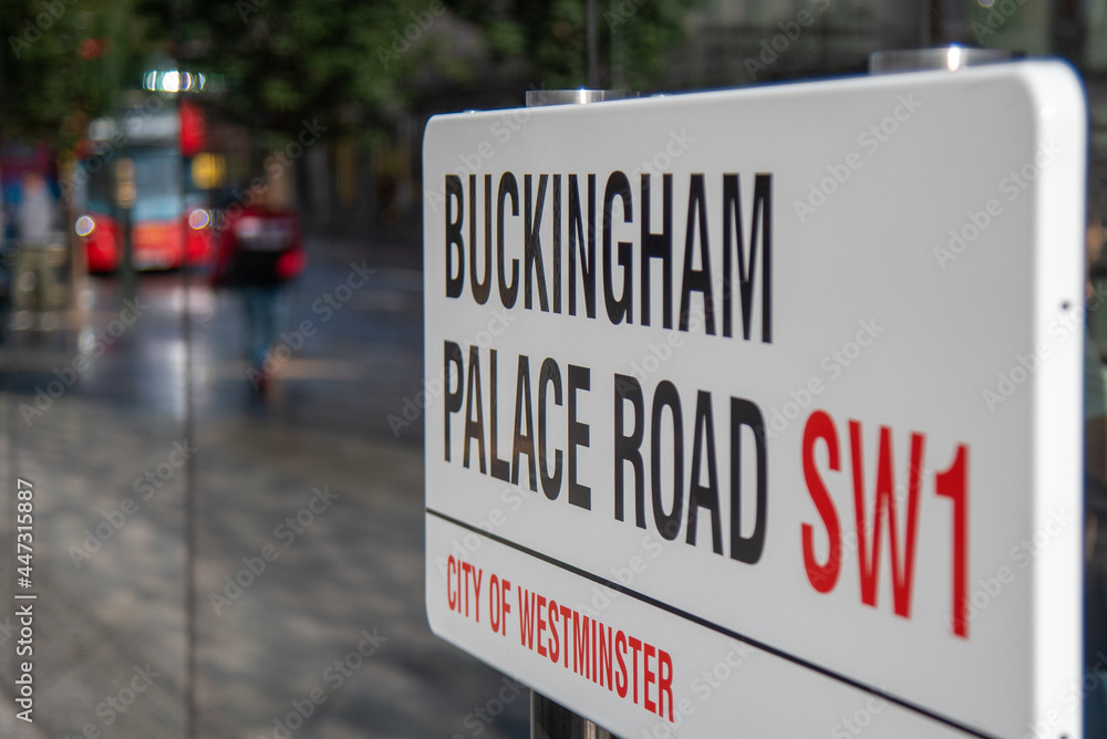 London 2020. Buckingam Palace Road road sign