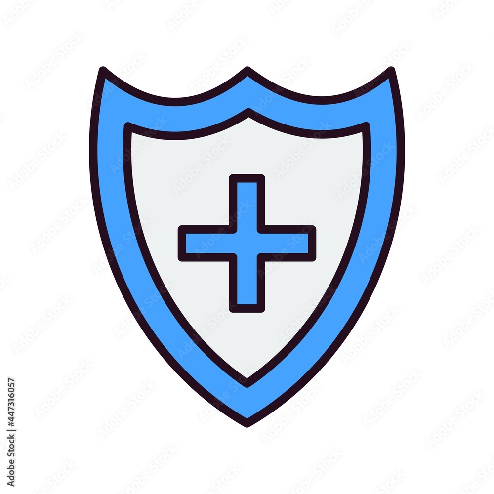 Medical Shield Linear Vector Icon Design Medical Shield Linear Vector Icon Design