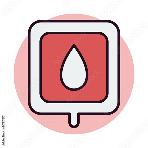 Blood Bag Linear Vector Icon Design