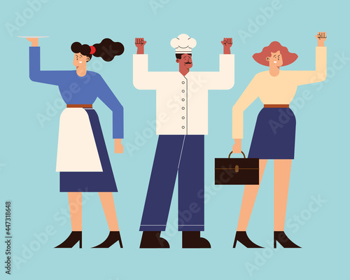 professionals three workers