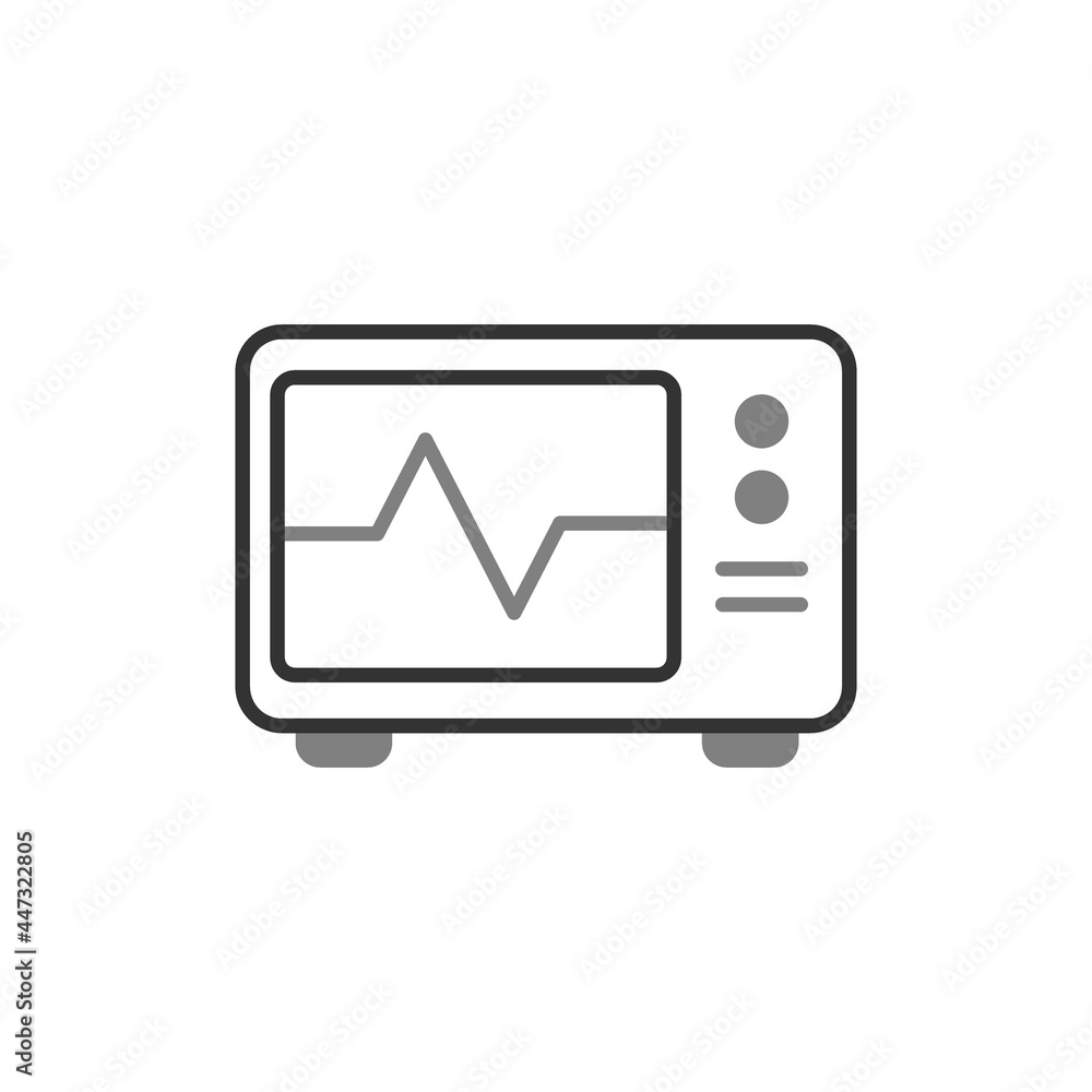 ECG Monitor Linear Vector Icon Design ECG Monitor Linear Vector Icon Design