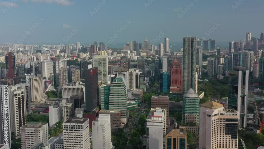 day time singapore cityscape aerial panorama 4k day time singapore cityscape aerial panorama 4k