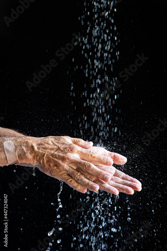 Hands wash clean in shower 8