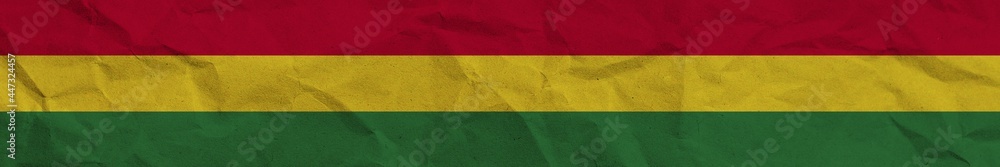 Bolivia Long Horizontal Banner Flag Paper Texture Effect Illustration