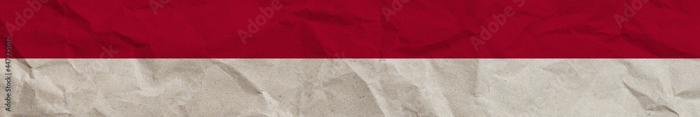 Indonesia Long Horizontal Banner Flag Paper Texture Effect Illustration Indonesia Long Horizontal Banner Flag Paper Texture Effect Illustration