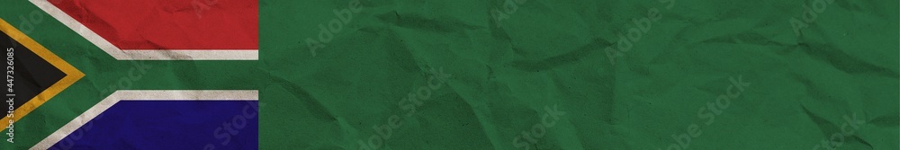 South Africa Long Horizontal Banner Flag Paper Texture Effect Illustration South Africa Long Horizontal Banner Flag Paper Texture Effect Illustration