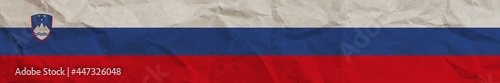 Slovenia Long Horizontal Banner Flag Paper Texture Effect Illustration