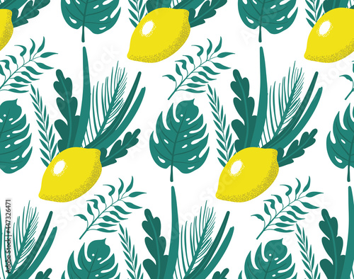 Happy Sukkot seamless pattern. Jewish holiday huts endless background. Repeating texture with etrog, lulav, Arava, Hadas. Vector illustration.