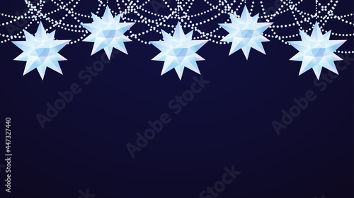 スターオーナメントのフレーム_クリスタルのイラスト_16:9