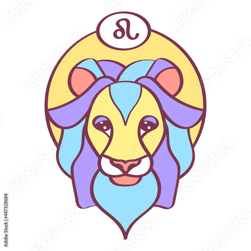 Isolated leo icon colored zodiac sign Vector
