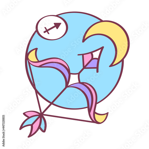 Isolated sagittarius icon colored zodiac sign Vector