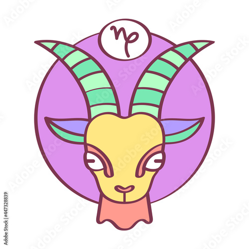 Isolated capricorn icon colored zodiac sign Vector