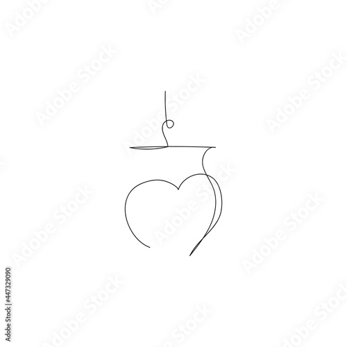 The Muladhara chakra symbol is drawn with a single line. Linear yoga symbol. Energy sign balance. Buddhism, Hinduism, Reiki, spiritual growth. Esoterics. Vector linear illustration.