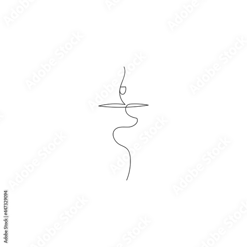 The Manipura chakra symbol is drawn with a single line. Linear yoga symbol. Energy sign balance. Buddhism, Hinduism, Reiki, spiritual growth. Esoterics. Vector linear illustration.