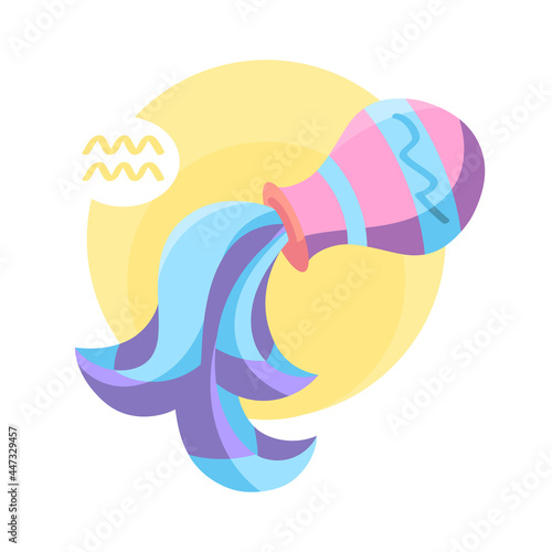 Isolated aquarius icon colored zodiac sign Vector