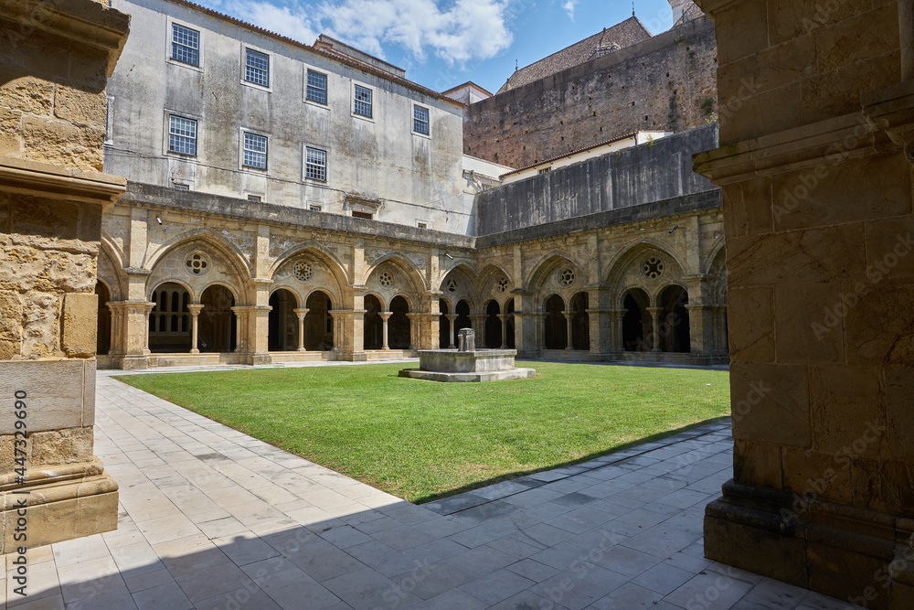 The cloister of the old cathedral of Coimbra, Portugal